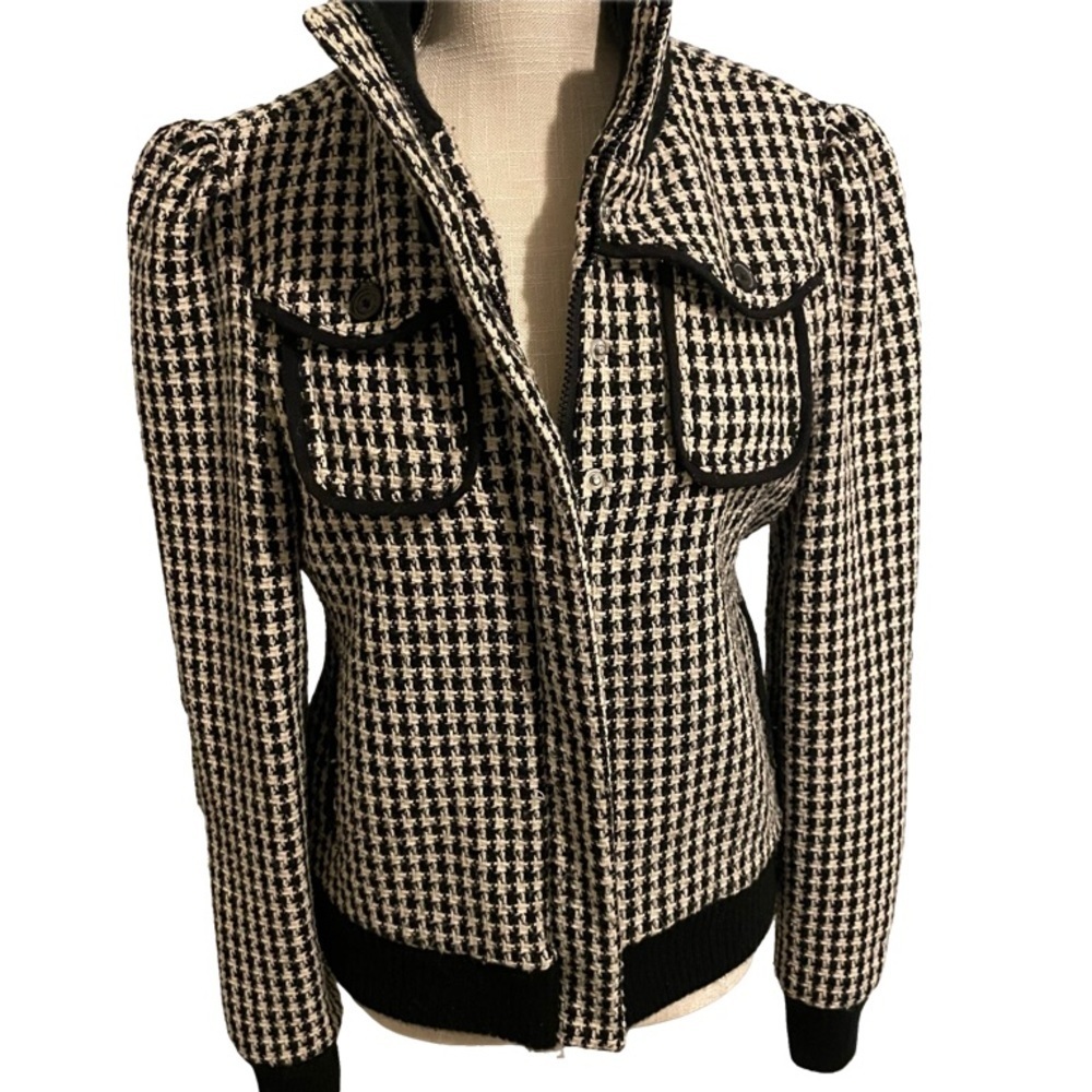 Billabong Vintage Houndstooth Bomber Jacket - Picture 2 of 10